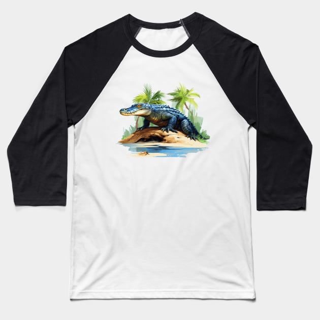 American Alligator Baseball T-Shirt by zooleisurelife